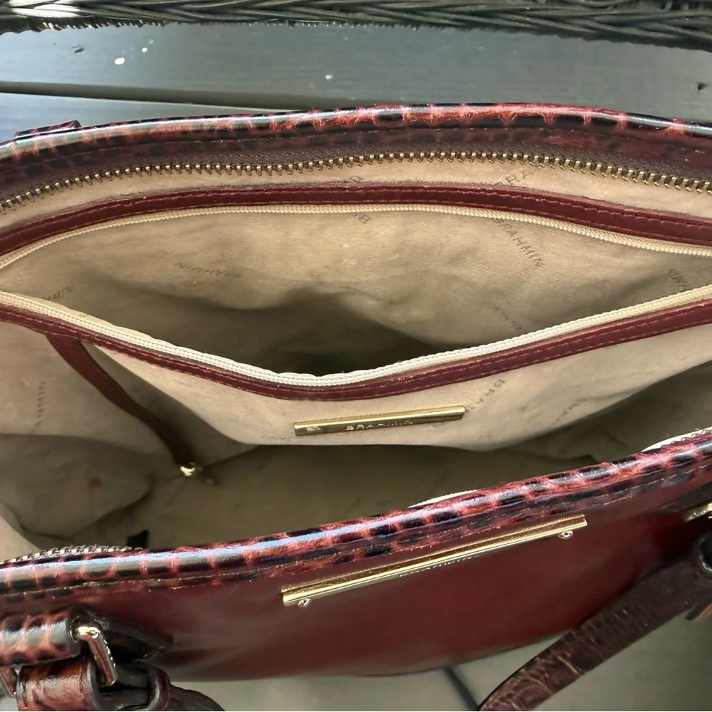 Brahmin Asher Tote Malbec Medium Embossed Croc Trim - Picture 14 of 16